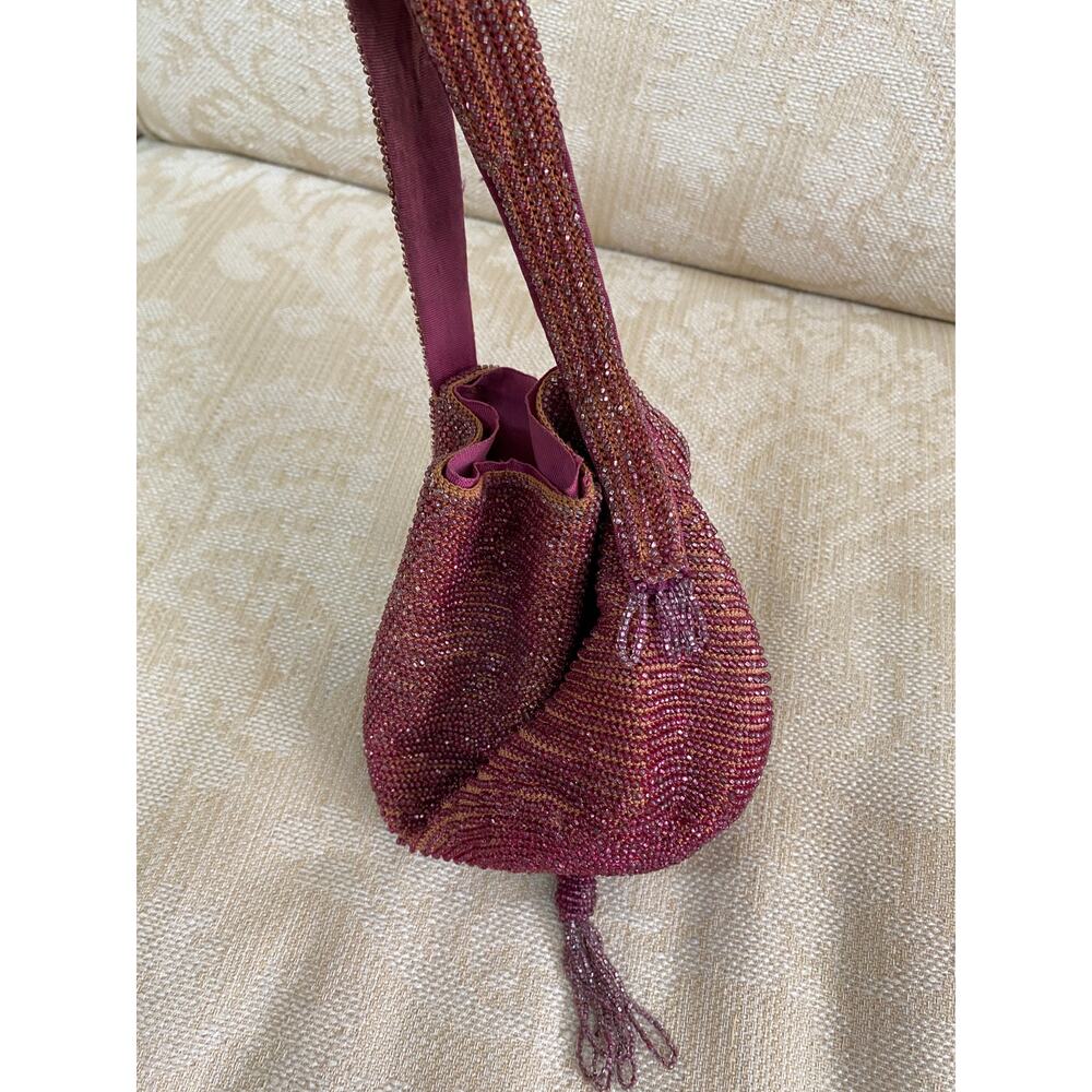 Vintage 1930s pink beaded handbag flopper style 1920s purse cocktail formal prom - Picture 5 of 9